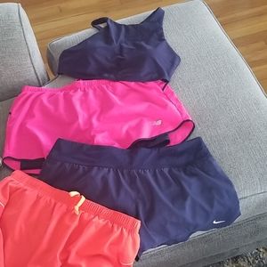 Gym shorts and 1 workout bra bundle